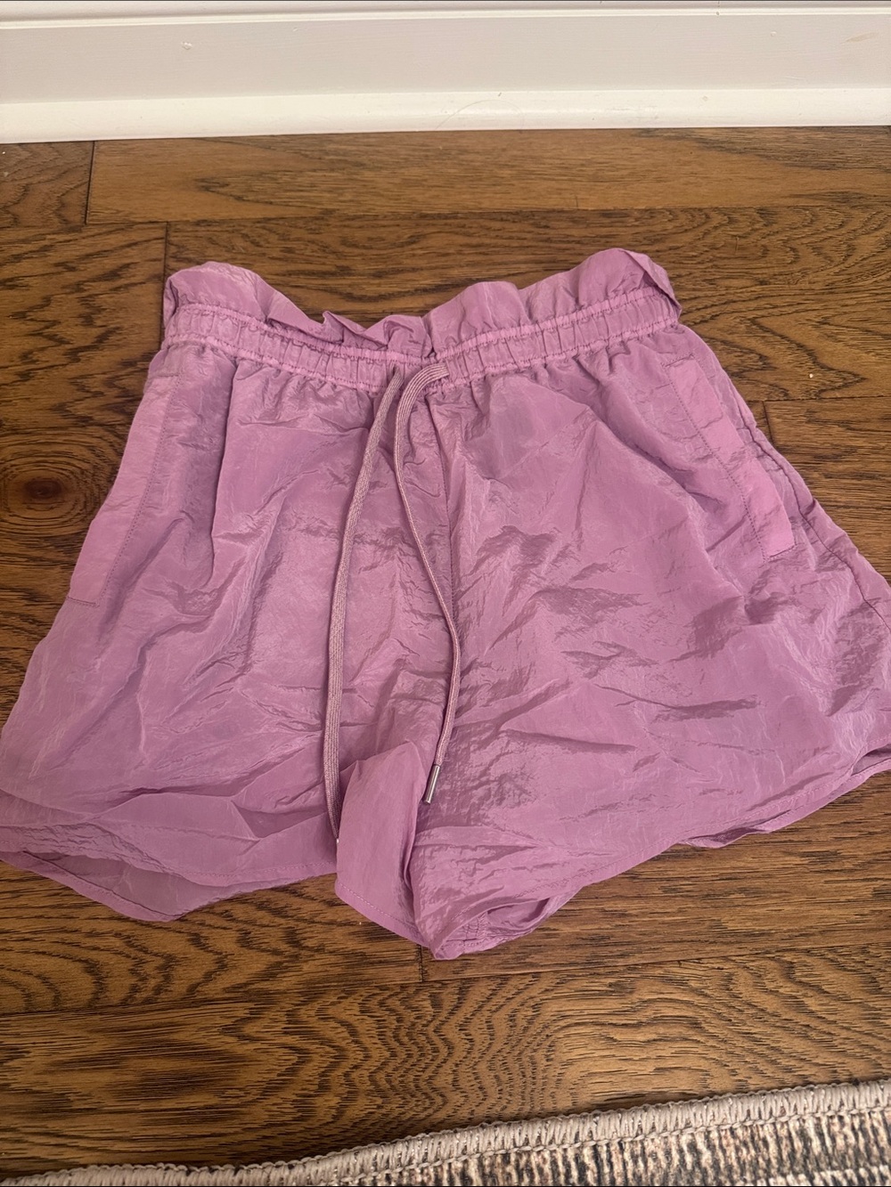 Varley Lavender Drawstring Athletic Shorts